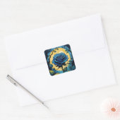 Sticker Carré Vignes Roses bleues 3 (Enveloppe)