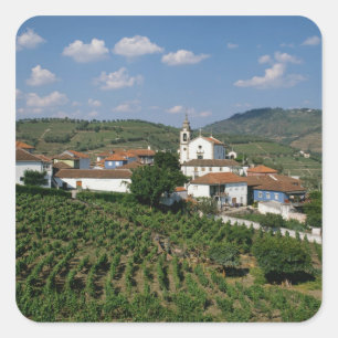 Sticker Carré Vignobles, village de San Miguel, Douro