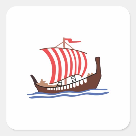 STICKER CARRÉ VIKING LONG SHIP (Devant)