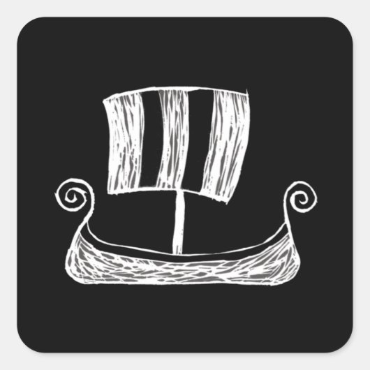 Sticker Carré Viking Ship (Devant)