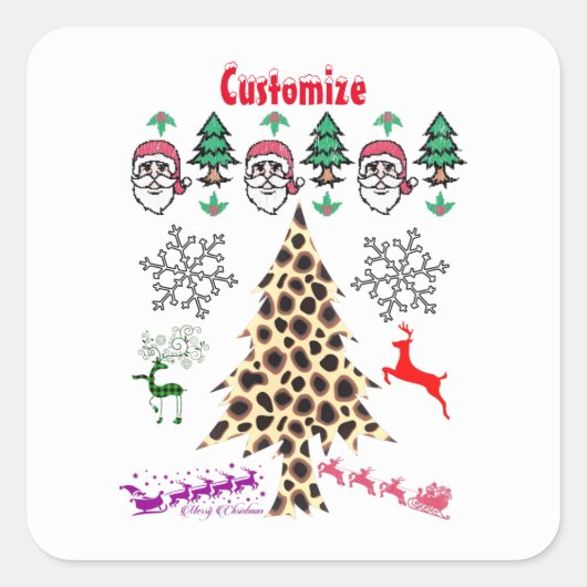 Sticker Carré Vilain Noël Random Mishmash Thunder_Cove (Devant)