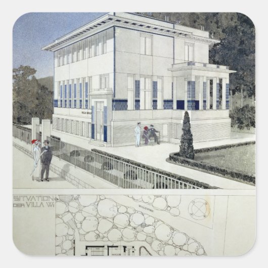 Sticker Carré Villa Wagner, Vienne (Devant)