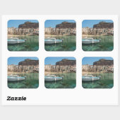 Sticker Carré Ville de Cefalu en Sicile (Feuille)