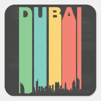 Sticker Carré Ville de Dubaï vintage