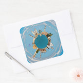 Sticker Carré Ville de Rethymno Grèce petite planète repère un (Enveloppe)