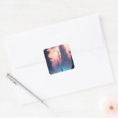 Sticker Carré Ville futuriste de science-fiction (Enveloppe)