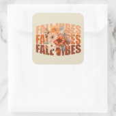 Sticker Carré Villes d'automne aquarelle fleur sauvage feuilles (Sac)