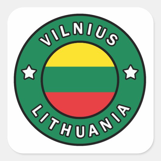 Sticker Carré Vilnius Lituanie (Devant)
