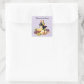 Sticker Carré Vin et fromage ajouter du texte (Sac)
