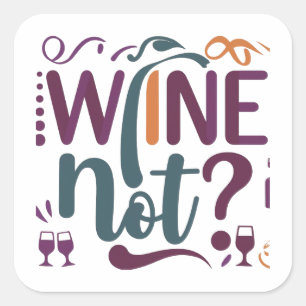 Sticker Carré Vin non
