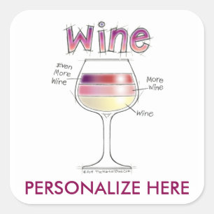 STICKER CARRÉ VIN, PLUS DE VIN, ENCORE PLUS DE VIN