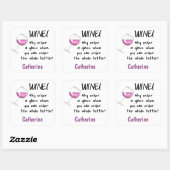 Sticker Carré Vin rouge _ Commandez une bouteille entière Nom am (Feuille)