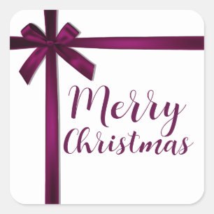 Sticker Carré Vin Satin Ribbon Bow Noël Fête