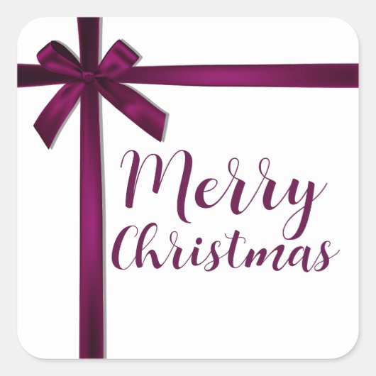 Sticker Carré Vin Satin Ribbon Bow Noël Fête (Devant)