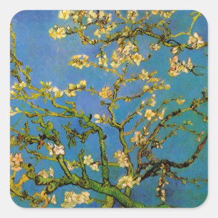 Sticker Carré Vincent van Gogh - Amandier en fleurs