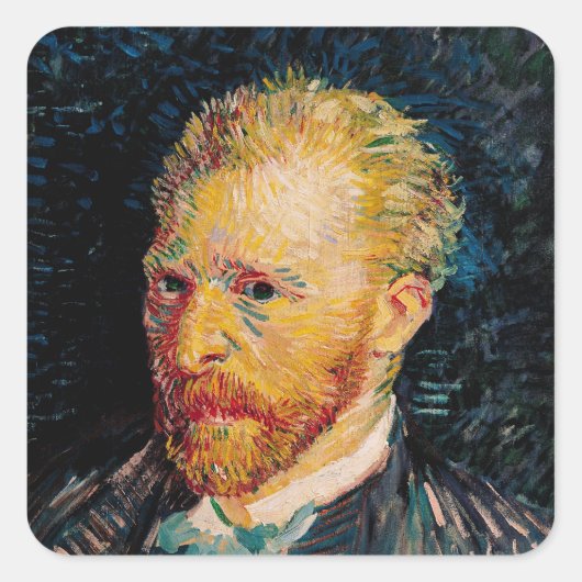 Sticker Carré Vincent van Gogh | Autoportrait, 1887 (Devant)