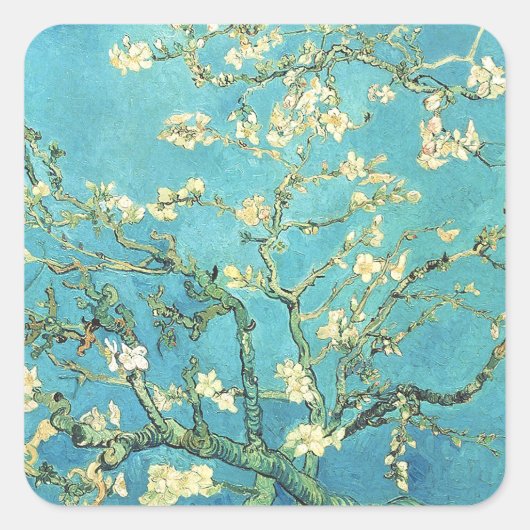 Sticker Carré Vincent van Gogh Blossomong Aramande (Devant)