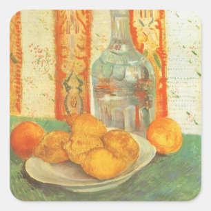Sticker Carré Vincent van Gogh - Carafe et citrons sur une assie