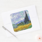 Sticker Carré Vincent Van Gogh - Champ de blé avec cyprès (Enveloppe)