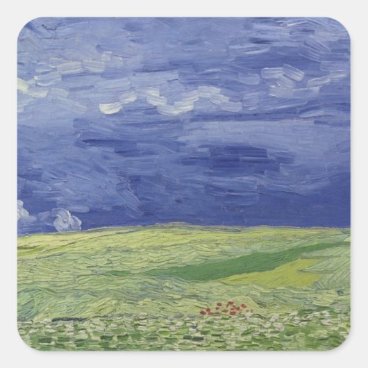 Sticker Carré Vincent van Gogh | Champs de roues sous Thunderclo (Devant)