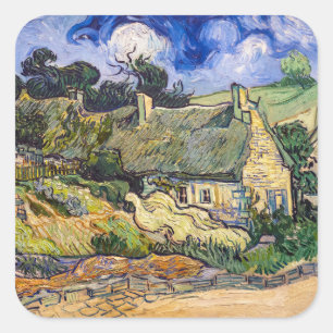 Sticker Carré Vincent Van Gogh - Chaumières à Cordeville