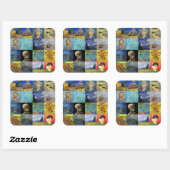 Sticker Carré Vincent van Gogh - chefs-d'oeuvre Mosaic Patchwork (Feuille)
