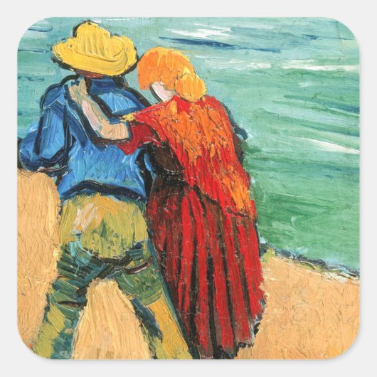 Sticker Carré Vincent van Gogh - Deux amoureux (Devant)