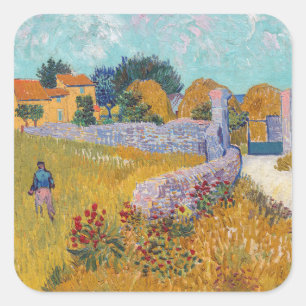 Sticker Carré Vincent van Gogh - Ferme en Provence