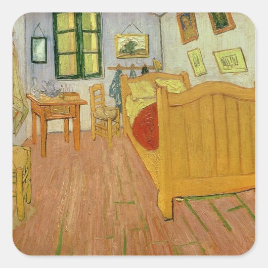 Sticker Carré Vincent van Gogh | La Chambre, 1888 (Devant)