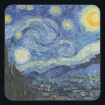 Sticker Carré Vincent van Gogh | La Nuit étoilée, juin 1889<br><div class="desc">The Starry Night,  juin 1889 (huile sur toile),  Gogh,  Vincent van (1853-90) / Museum of Modern Art,  New York,  USA / The Bridgeman Art Library | Numéro de collection d'images : XOS702746</div>