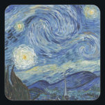 Sticker Carré Vincent van Gogh | La Nuit étoilée, juin 1889<br><div class="desc">VAN GOGH->Post-impressionniste, étoiles, étoile, nocturne, paysage, cloche de l'église, lune, clair de lune, arbre, ciel, cosmique, St, Remy, Provence, Français, Saint-Remy, Post-impressionnisme, iconique\\La nuit étoilée, juin 1889 (huile sur toile), Gogh, Vincent van (188) 53-90) / Museum of Modern Art, New York, USA / The Bridgeman Art Library | Numéro de...</div>
