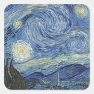 Sticker Carré Vincent van Gogh   La Nuit étoilée, juin 1889