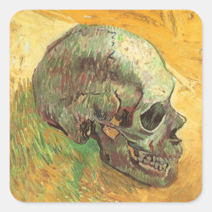 Sticker Carré Vincent van Gogh - La vie morte avec le crâne