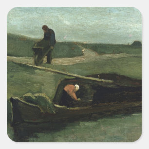 Sticker Carré Vincent van Gogh Le Bateau à tourbe, 1883