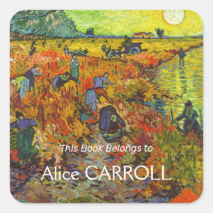 Sticker Carré Vincent van Gogh - Le vignoble rouge