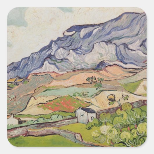 Sticker Carré Vincent van Gogh | Les Alpilles, 1890 (Devant)