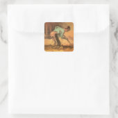 Sticker Carré Vincent van Gogh - Man Stooping w Stick ou Spade (Sac)