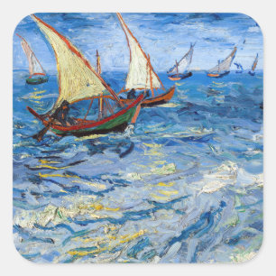 Sticker Carré Vincent van Gogh - Marine près de Saintes-Maries