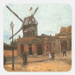 Sticker Carré Vincent van Gogh - Moulin de la Galette, Moulin à
