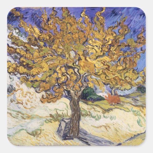 Sticker Carré Vincent van Gogh | Mulberry Tree, 1889 (Devant)