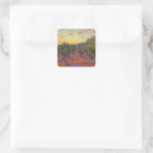 Sticker Carré Vincent van Gogh - Oliveraie, ciel orange (Sac)