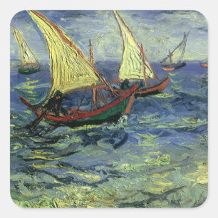 Sticker Carré Vincent van Gogh - Paysage marin à Saintes Maries