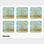 Sticker Carré Vincent van Gogh - Poche rose en fleurs (Feuille)