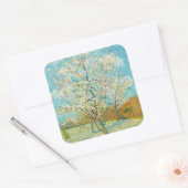 Sticker Carré Vincent van Gogh - Poche rose en fleurs (Enveloppe)