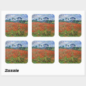 Sticker Carré Vincent van Gogh - Poppy Field (Feuille)