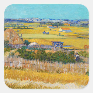 Sticker Carré Vincent van Gogh - Récolte à La Crau
