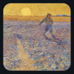 Sticker Carré Vincent van Gogh - Sower avec réglage Sun<br><div class="desc">La tour / Sower avec réglage Sun - Vincent van Gogh,  Huile sur toile,  1888,  Arles</div>