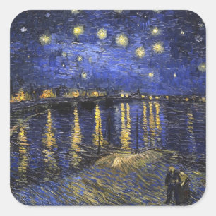 Sticker Carré Vincent Van Gogh Starry Night Over The Rhone