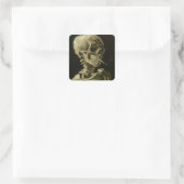 Sticker Carré Vincent Van Gogh Tête d'un squelette avec cigarett (Sac)