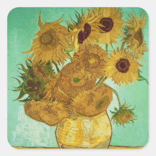 Sticker Carré Vincent van Gogh   Tournesols, 1888